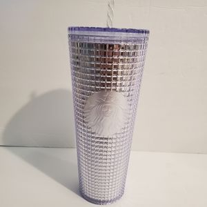NWT Starbucks silver grid holiday 2020 tumbler